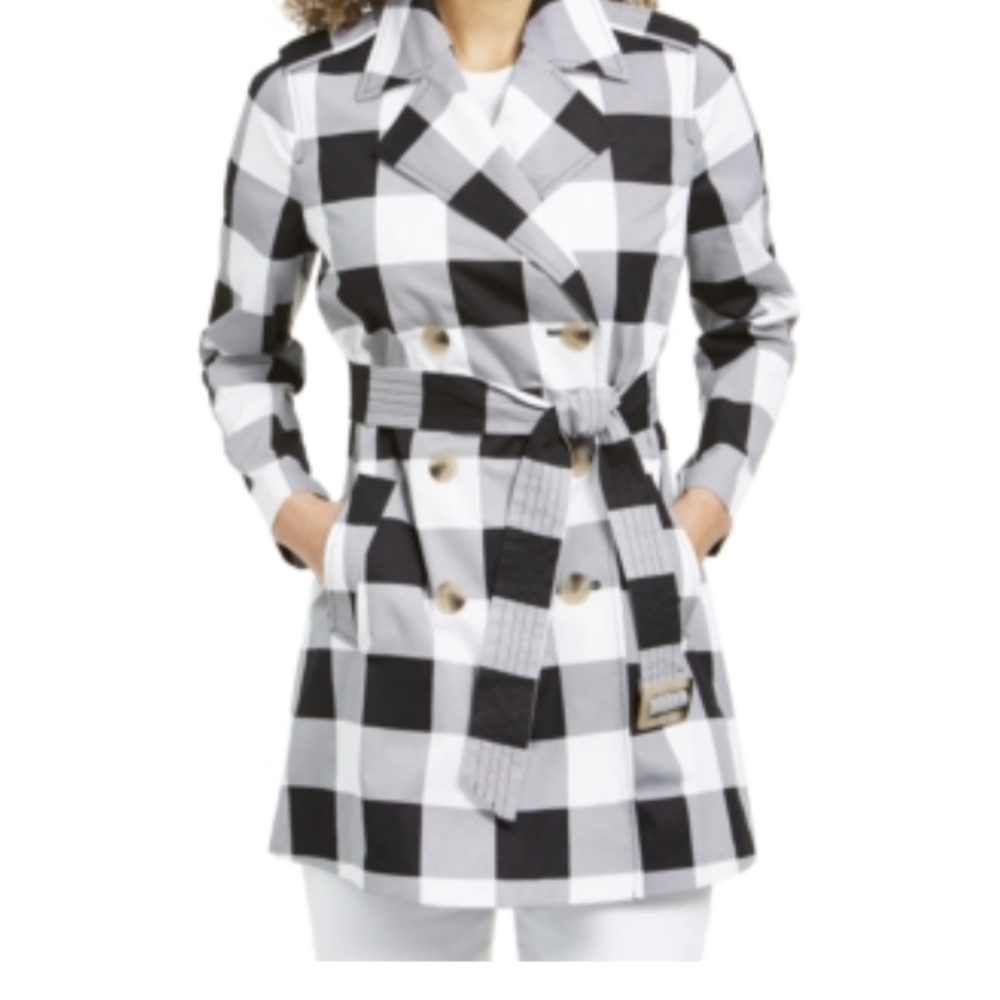 Checkered Trench Coat
